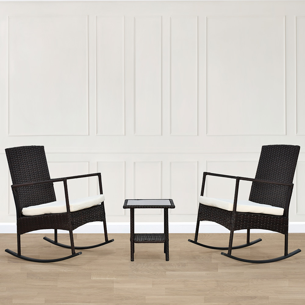 جلسة خارجية عصرية 2 مقعد هزاز وطاولة جلسة خارجية عصرية 2 مقعد هزاز وطاولة