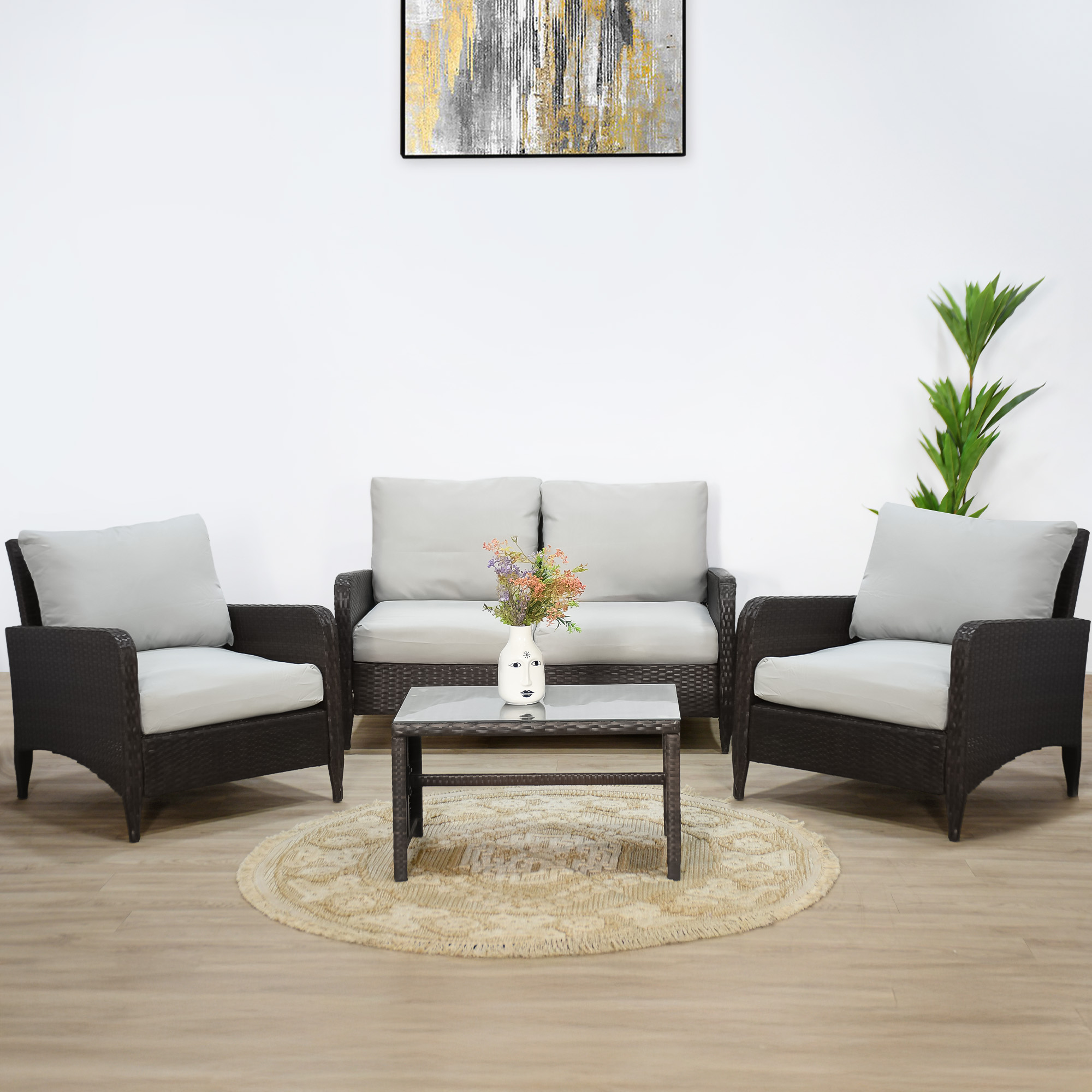 جلسة حديقة 4 مقاعد وطاولة جلسة حديقة 4 مقاعد وطاولة