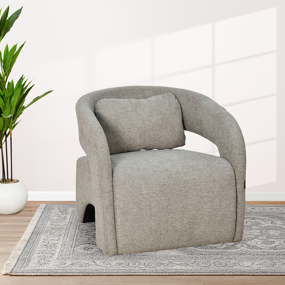 كرسي مفرد فاخر من القماش رمادي كرسي مفرد فاخر من القماش رمادي