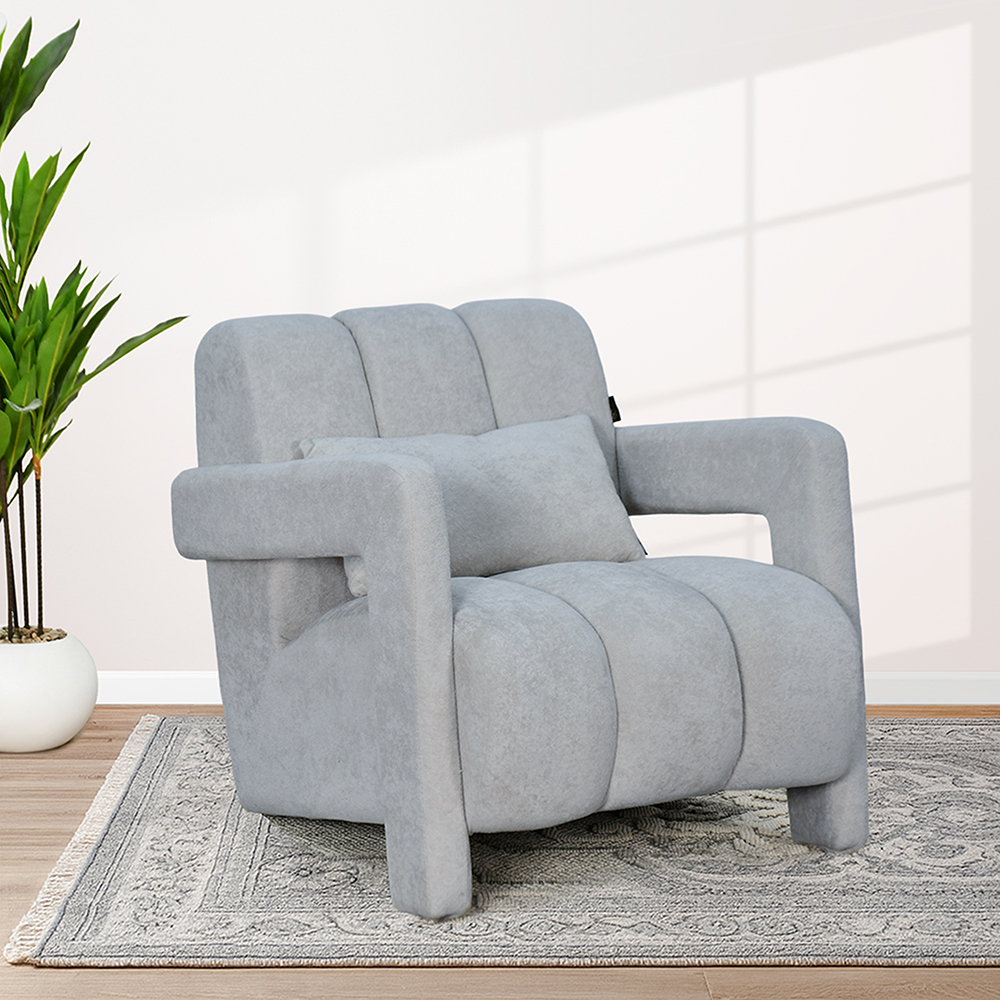 كرسي مفرد فخم مودرن مخمل رمادي كرسي مفرد فخم مودرن مخمل رمادي