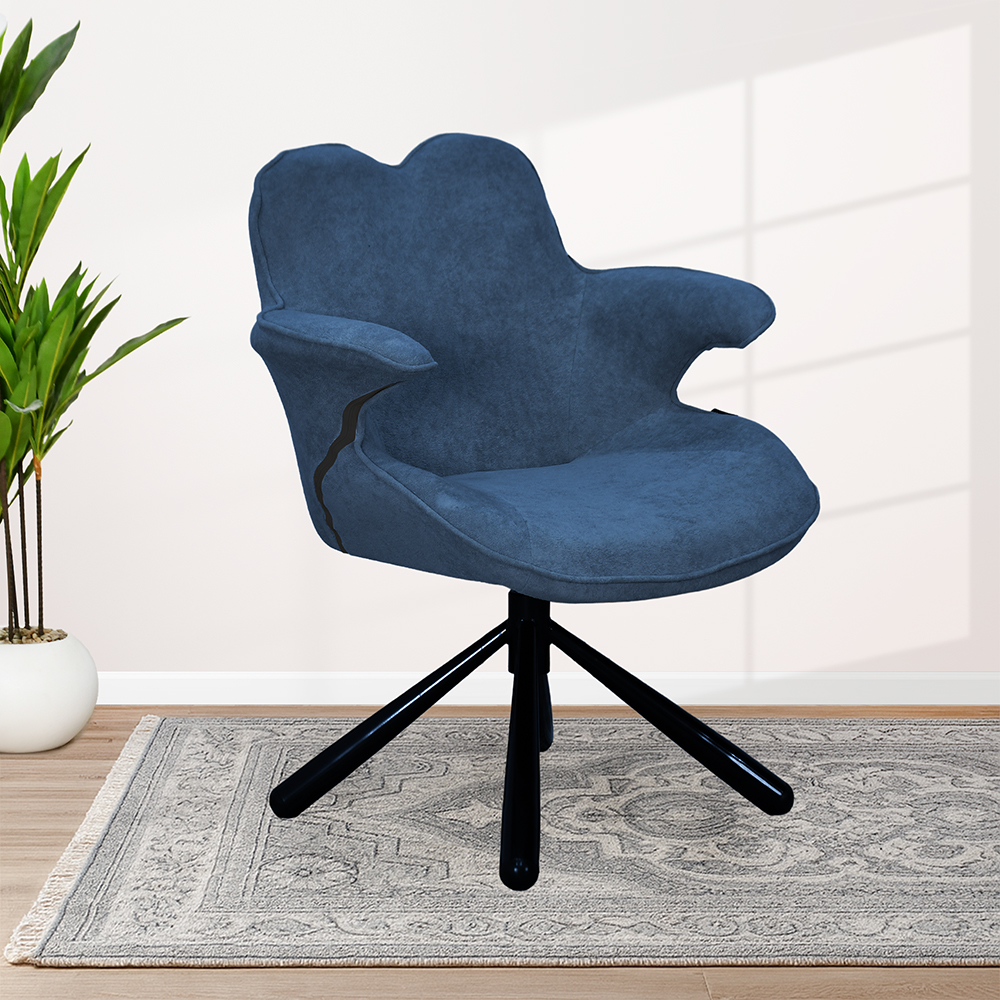 كرسي دوار عصري مع قماش قابل للأزالة أزرق كرسي دوار عصري مع قماش قابل للأزالة أزرق