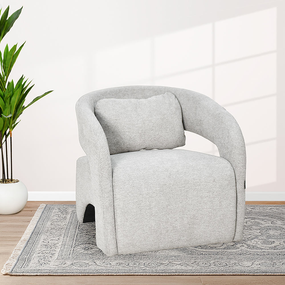 كرسي مفرد فاخر من القماش رمادي كرسي مفرد فاخر من القماش رمادي