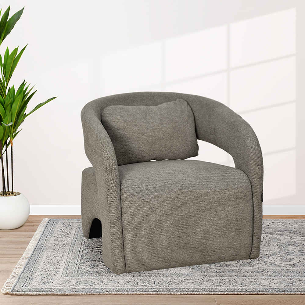 كرسي مفرد فاخر من القماش بني كرسي مفرد فاخر من القماش بني