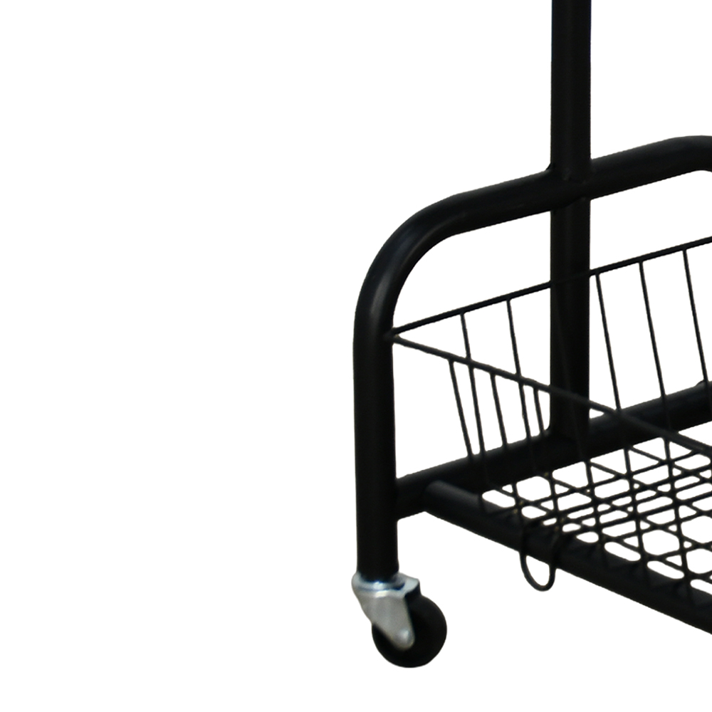 عربة تقديم سطح خشبي مع رف تخزين معدني عربة تقديم سطح خشبي مع رف تخزين معدني