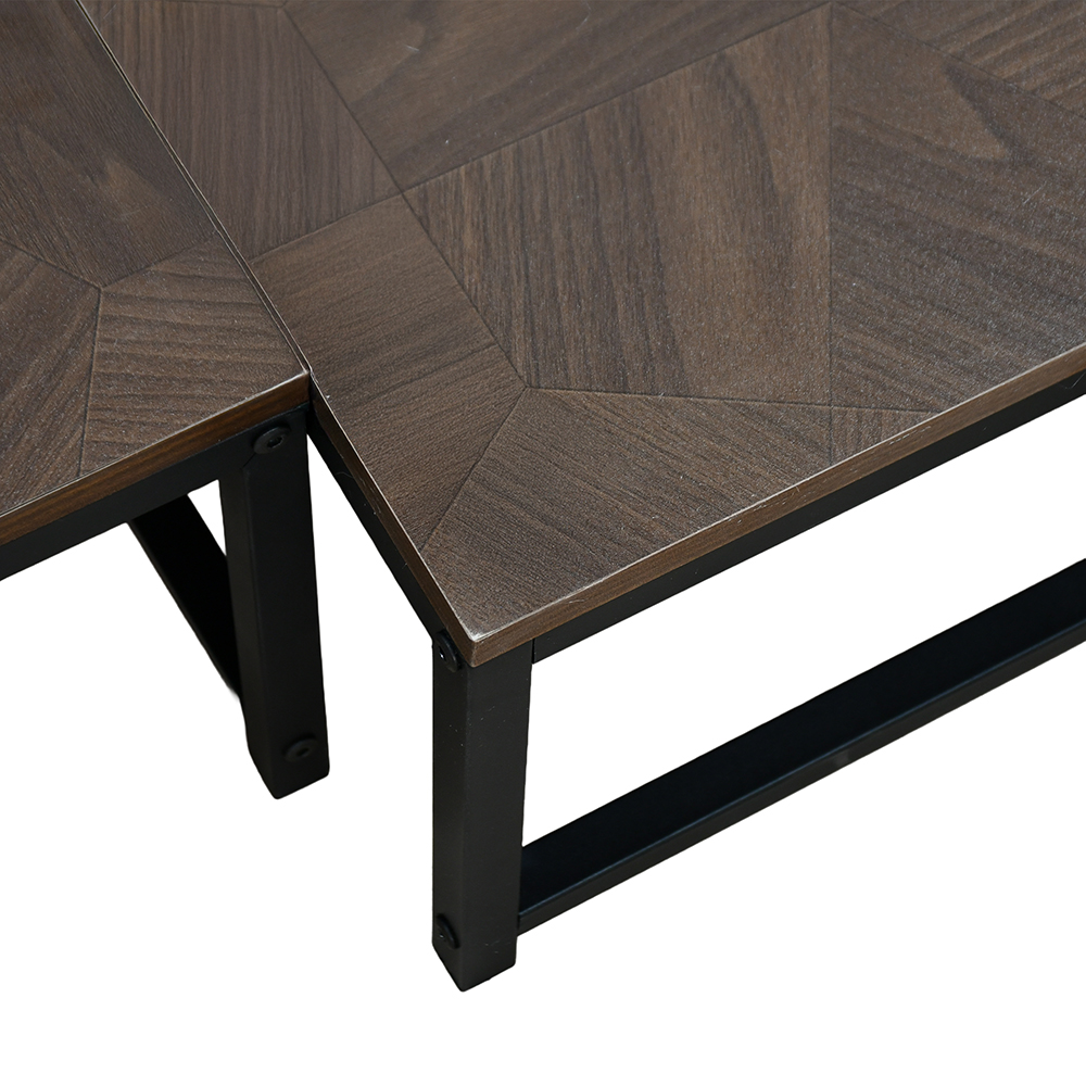 طقم طاولات خدمة 5 قطع خشبي بني غامق طقم طاولات خدمة 5 قطع خشبي بني غامق