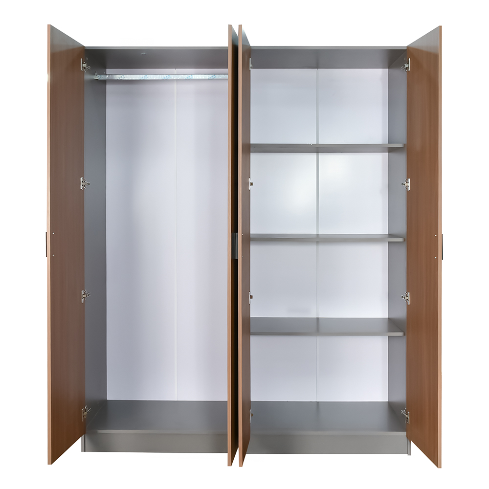 دولاب ملابس خشبي مودرن 4 باب بني دولاب ملابس خشبي مودرن 4 باب بني