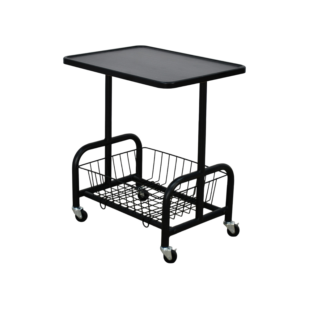 عربة تقديم سطح خشبي مع رف تخزين معدني عربة تقديم سطح خشبي مع رف تخزين معدني