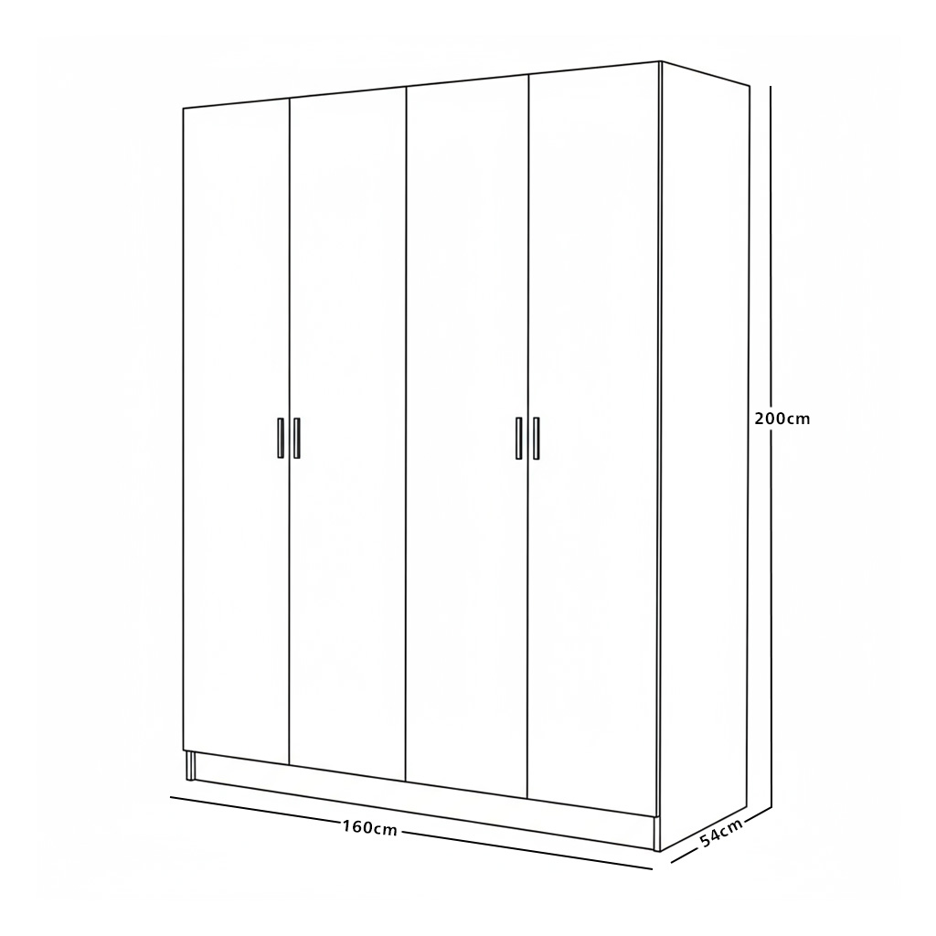 دولاب ملابس خشبي مودرن 4 باب بني دولاب ملابس خشبي مودرن 4 باب بني