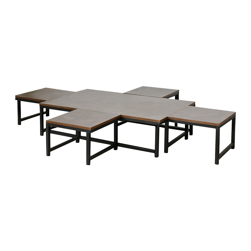 طقم طاولات خدمة 5 قطع خشبي بني غامق طقم طاولات خدمة 5 قطع خشبي بني غامق