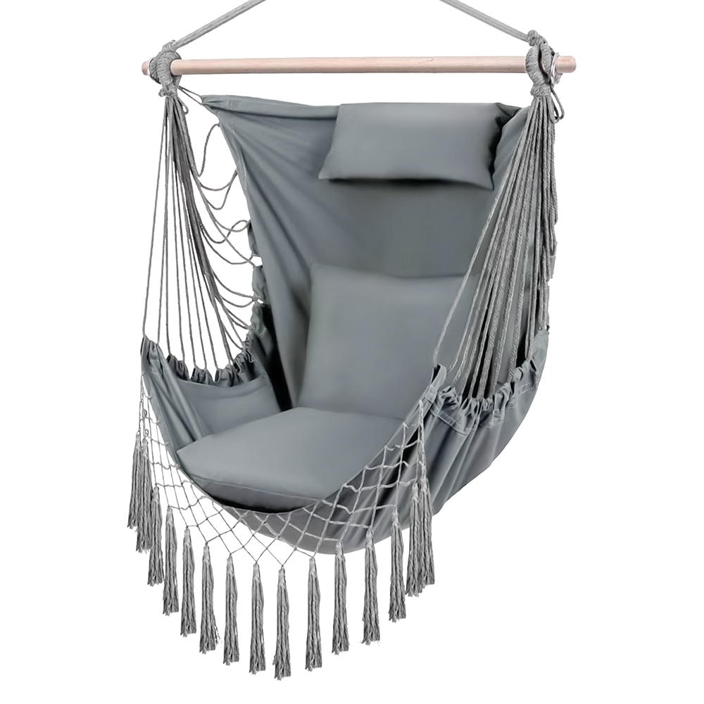 أرجوحة قماشية مع وسائد رمادي أرجوحة قماشية مع وسائد رمادي