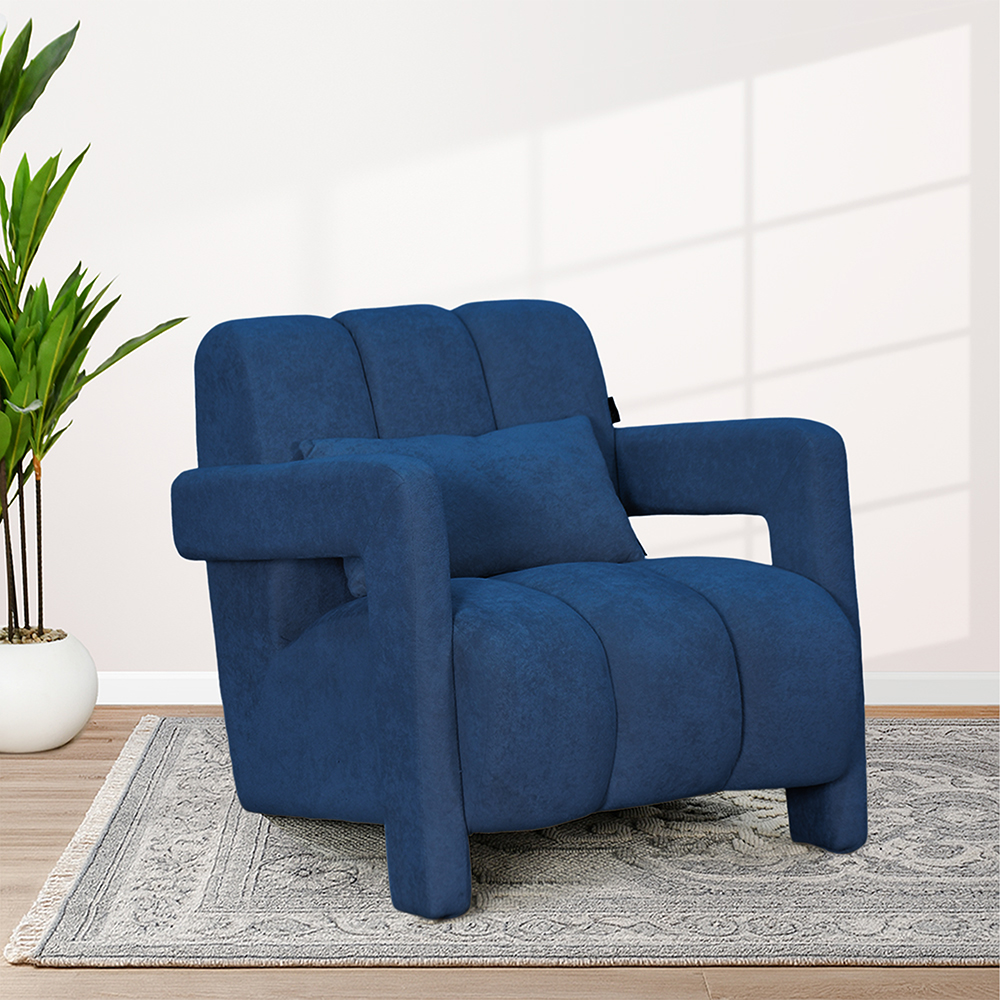 كرسي مفرد فخم مودرن مخمل أزرق كرسي مفرد فخم مودرن مخمل أزرق