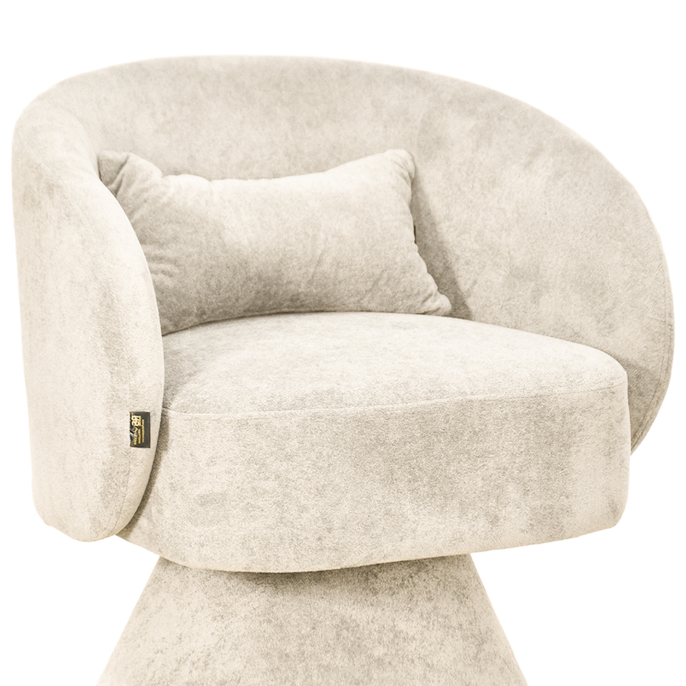 كرسي مفرد دوار فاخر قماشي بيج كرسي مفرد دوار فاخر قماشي بيج