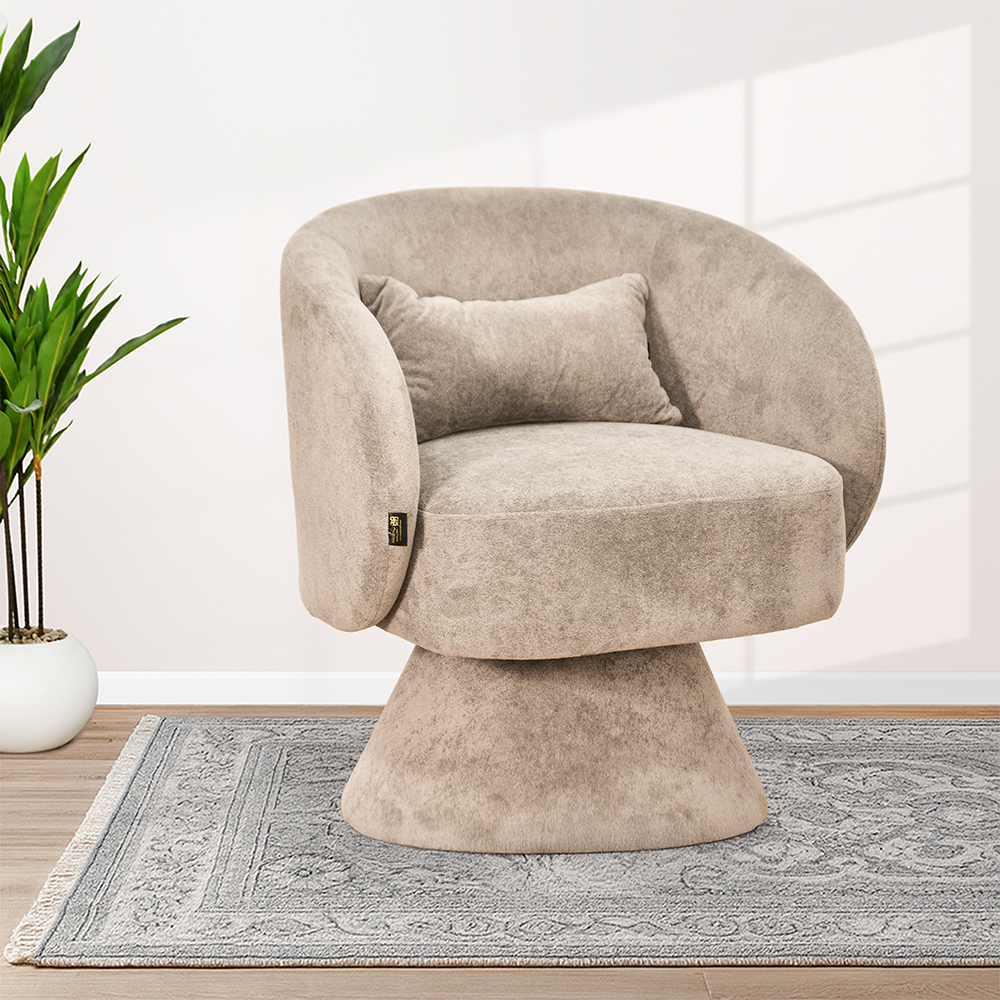 كرسي مفرد دوار فاخر قماشي كافيه كرسي مفرد دوار فاخر قماشي كافيه