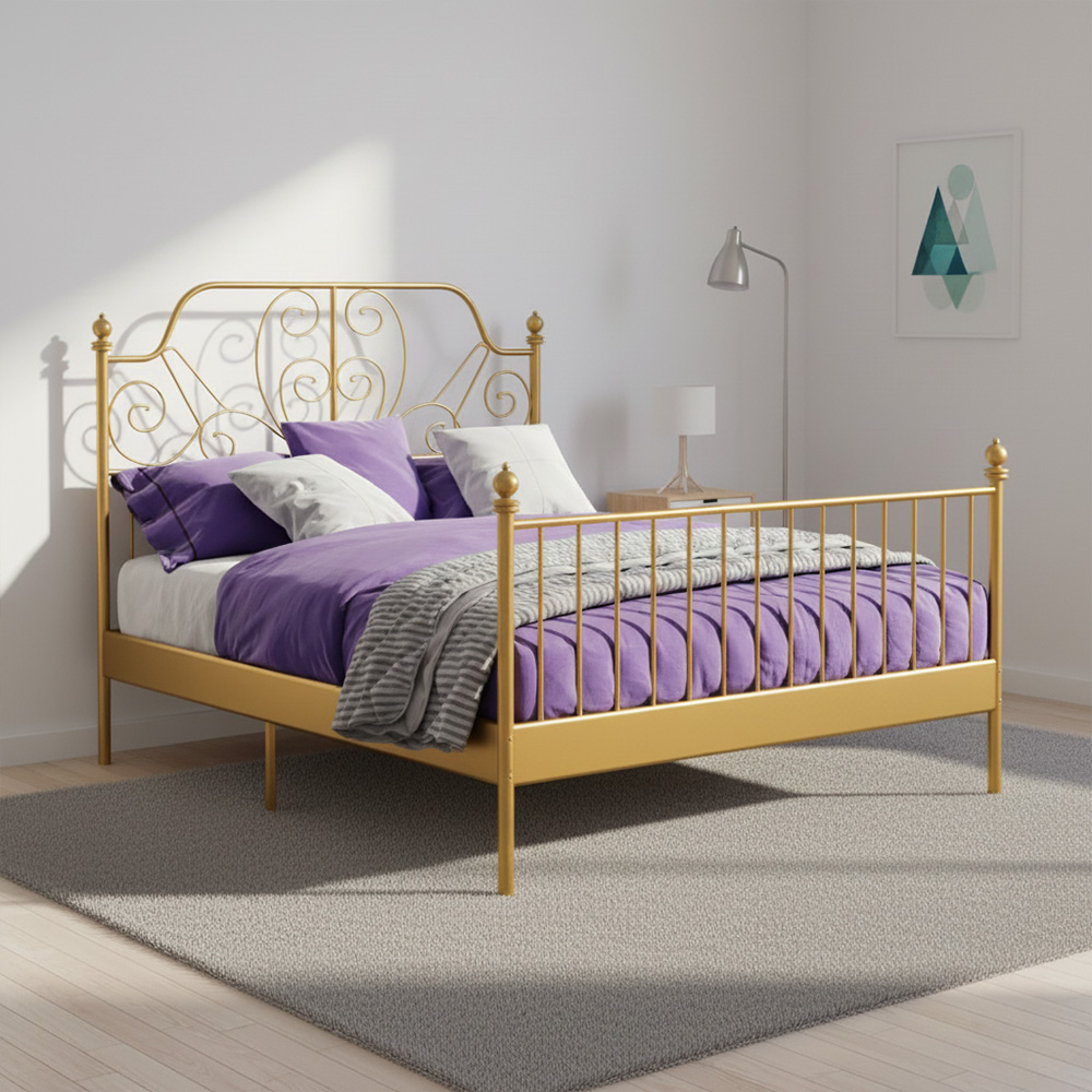 هيكل سرير راحتى ذهبي 140x200 سم هيكل سرير راحتى ذهبي 140x200 سم