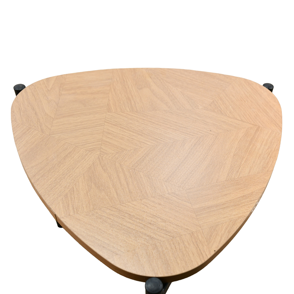 طقم طاولات خدمة خشبية بأرجل معدنية