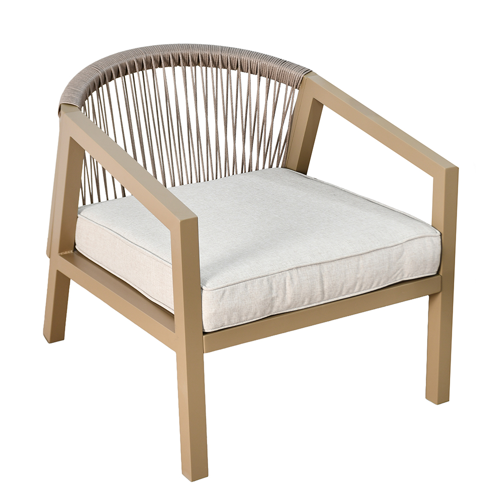 جلسة خارجية معدنية مع وسائد