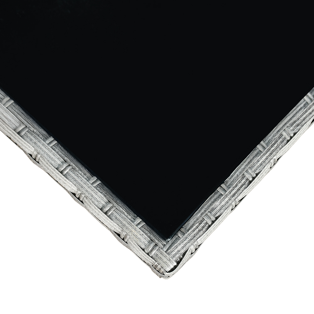 جلسة خارجية 7 مقاعد راتان وطاولة زجاجية