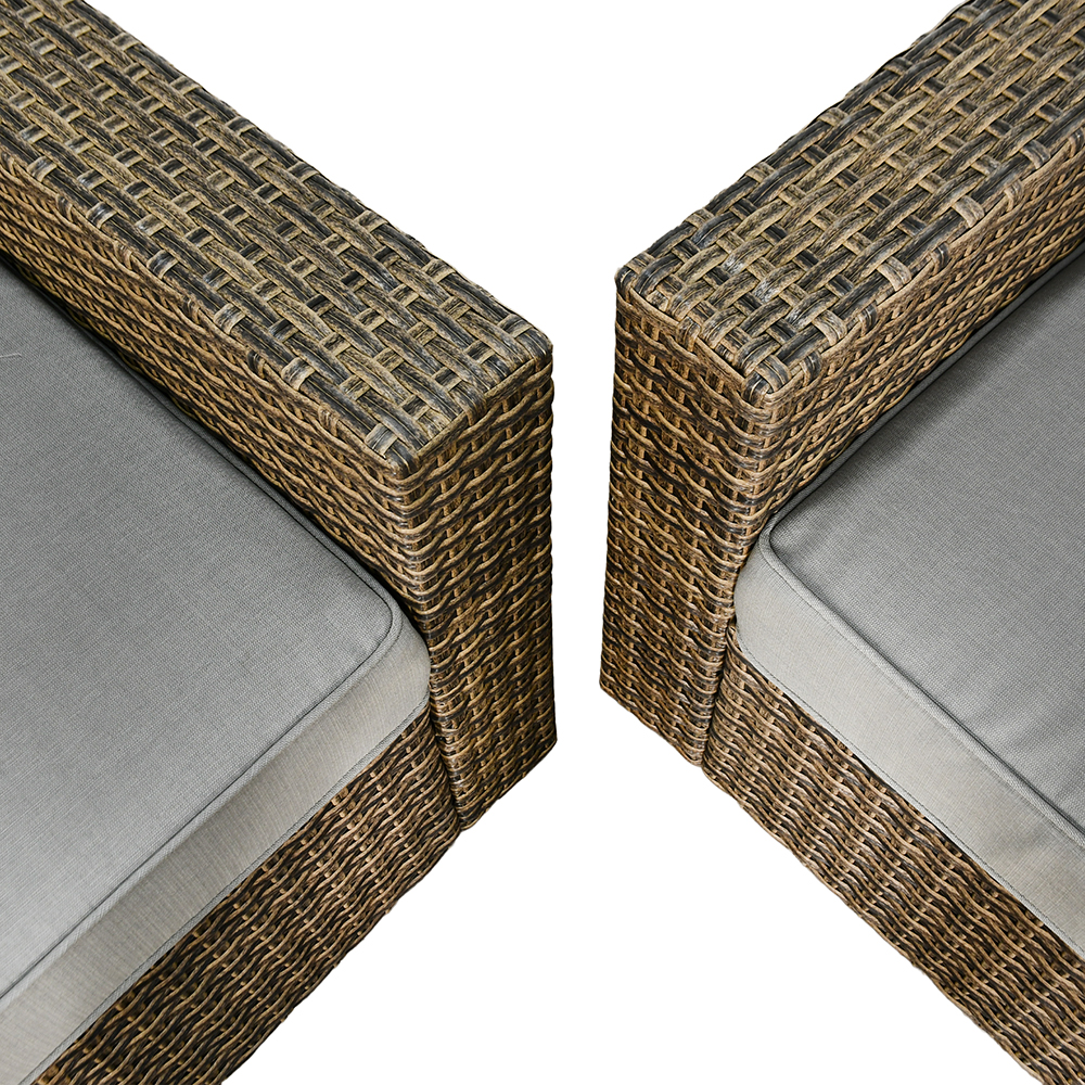 جلسة خارجية 7 مقاعد راتان وطاولة معدنية كافيه