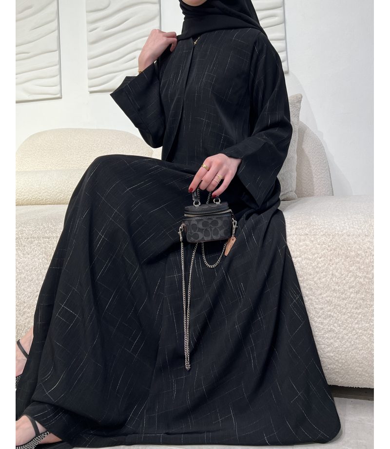 عباية 00511 سوداء أنيقة بخامة كريب تركي سواد فاحم عباية 00511 سوداء أنيقة بخامة كريب تركي سواد فاحم