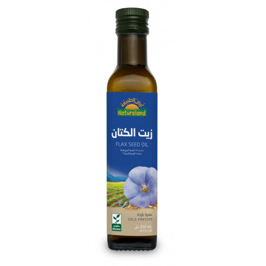زيت الكتان عضوي 250 مل أرض الطبيعة زيت الكتان عضوي 250 مل أرض الطبيعة