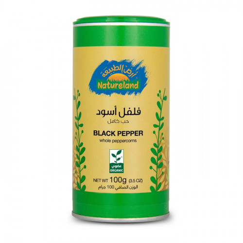فلفل أسود حب كامل عضوي أرض الطبيعة 100جم