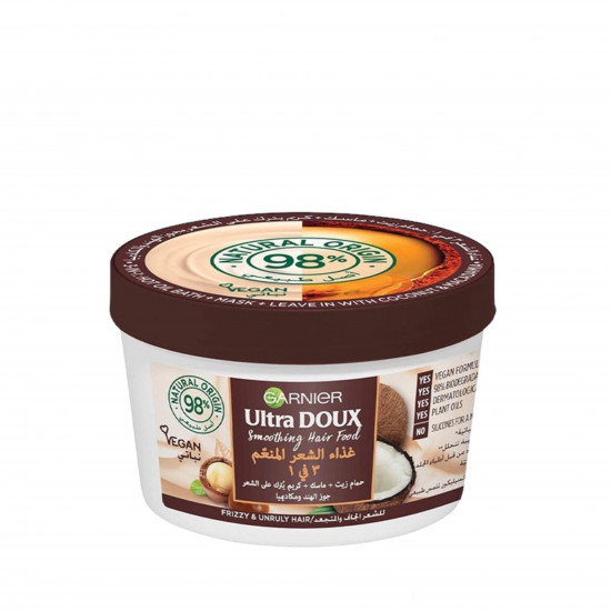 Garnier Ultra Doux Smoothing Hair Food 3-in-1 Coconut & Macadamia – 390ml Garnier Ultra Doux Smoothing Hair Food 3-in-1 Coconut & Macadamia – 390ml