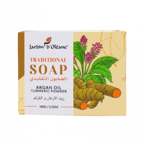 Jardin d’Oléane Traditional Argan Oil & Turmeric Powder Soap – 100g Jardin d’Oléane Traditional Argan Oil & Turmeric Powder Soap – 100g