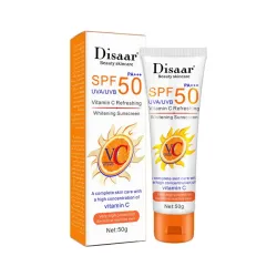 ديسار Disaar واقي شمس مبيض ومنعش بعامل حماية SPF 50 وفيتامين سي –  50 جرام