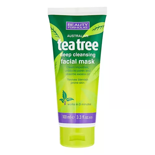 قناع الوجه بيوتي فورميولاز Beauty Formulas بخلاصة شجرة الشاي للتنظيف العميق – 100 مل