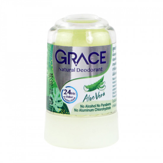حجر الكريستال الطبيعي مزيل العرق جريس Grace بخلاصة الصبار – حماية 24 ساعة