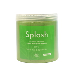 قناع ومقشر سبلاش Splash بالشاي الأخضر والنعناع للوجه والجسم - 500 مل