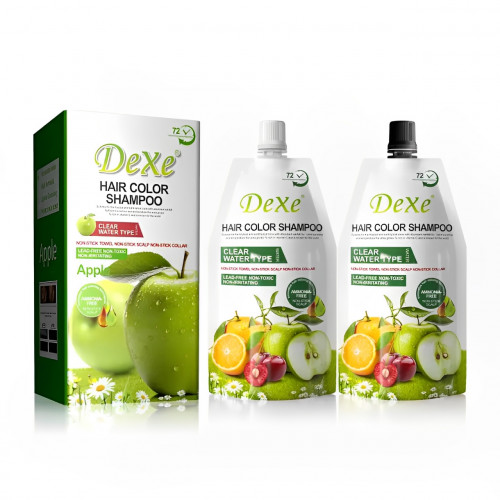 Dexe Hair Color Shampoo with Green Apple Extract - For Black Hair (500ml + 500ml)