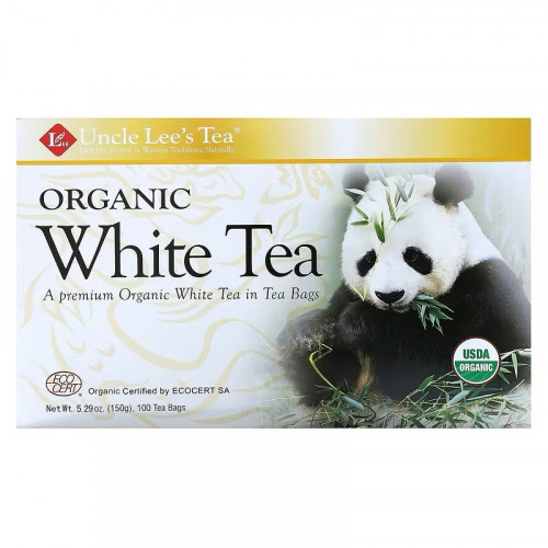 شاي أبيض عضوي فاخر (100 كيس) - Uncle Lee's Tea