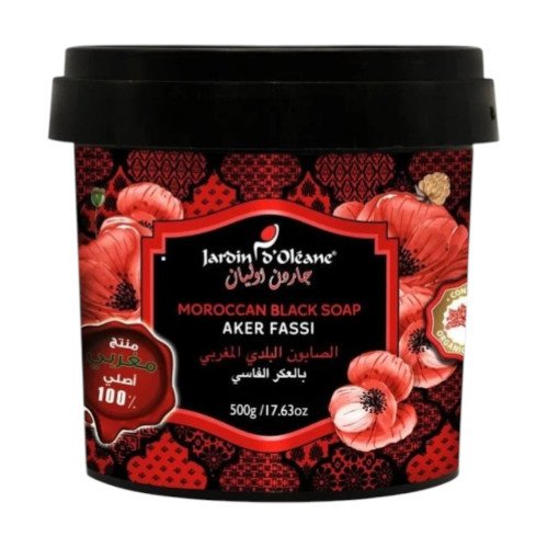 Jardin d'Oleane Moroccan Black Soap with Aker Fassi - 500g Jardin d'Oleane Moroccan Black Soap with Aker Fassi - 500g