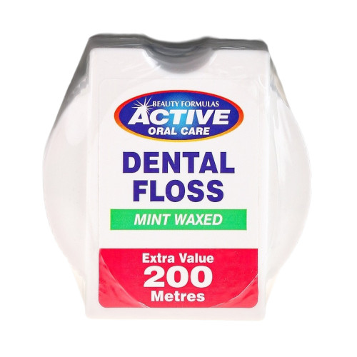 Active Oral Care Mint Waxed Dental Floss Beauty Formulas - 200m Active Oral Care Mint Waxed Dental Floss Beauty Formulas - 200m