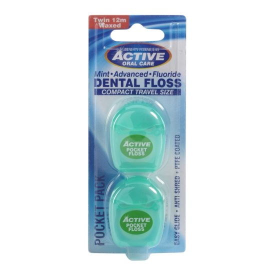 Active Oral Care Advanced Dental Floss Compact Travel Size - Twin Pack (12m x 2) Active Oral Care Advanced Dental Floss Compact Travel Size - Twin Pack (12m x 2)