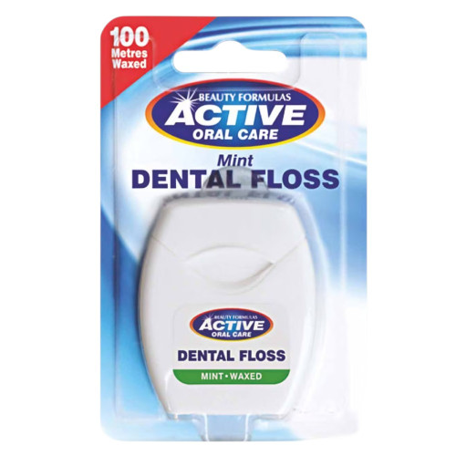 Active Oral Care Mint Waxed Dental Floss Beauty Formulas - 100m Active Oral Care Mint Waxed Dental Floss Beauty Formulas - 100m