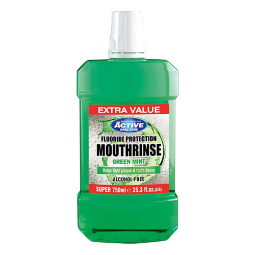 Active Oral Care Fluoride Protection Mouthrinse - Green Mint 750ml