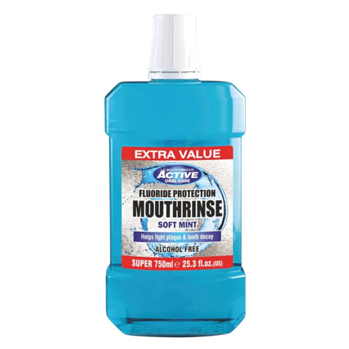 Active Oral Care Fluoride Protection Mouthrinse - Soft Mint 750ml