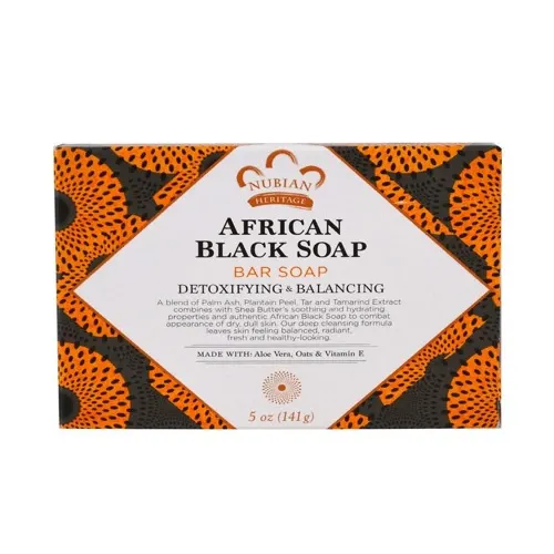 Nubian Heritage African Black Soap Bar - Detoxifying & Balancing - 142g