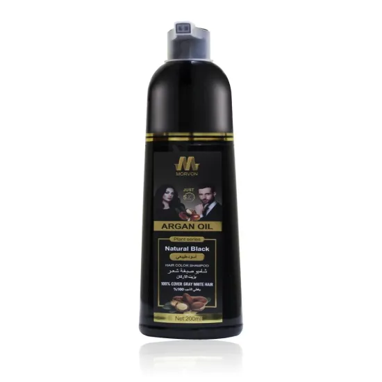 Morvon Argan Oil Natural Black Hair Color Shampoo – 200ml Morvon Argan Oil Natural Black Hair Color Shampoo – 200ml