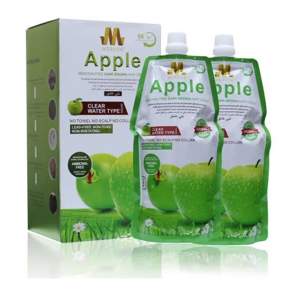 Morvon Ammonia-Free Apple Extract Dark Brown Hair Cream – 500ml + 500ml