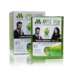Morvon Ammonia-Free Apple Seed Oil Dark Brown Hair Coloring Shampoo Sachets (25ml)