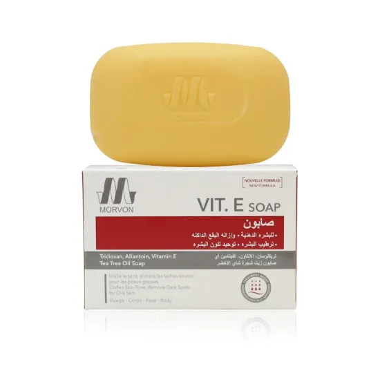 Morvon Vitamin E & Tea Tree Oil Treatment Soap for Oily & Acne-Prone Skin – 125g