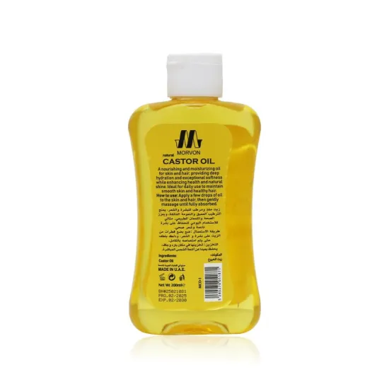 Morvon Original Pure Castor Oil for Skin and Hair Care - 200ml