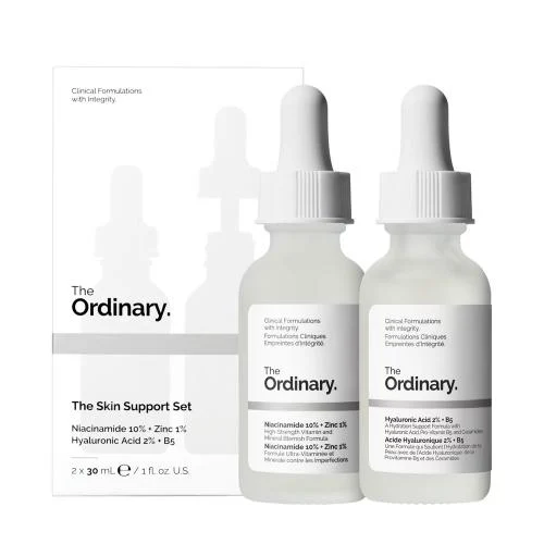 The Ordinary The Skin Support Set (Niacinamide 10% + Zinc 1% & Hyaluronic Acid 2% + B5) – 2 x 30ml