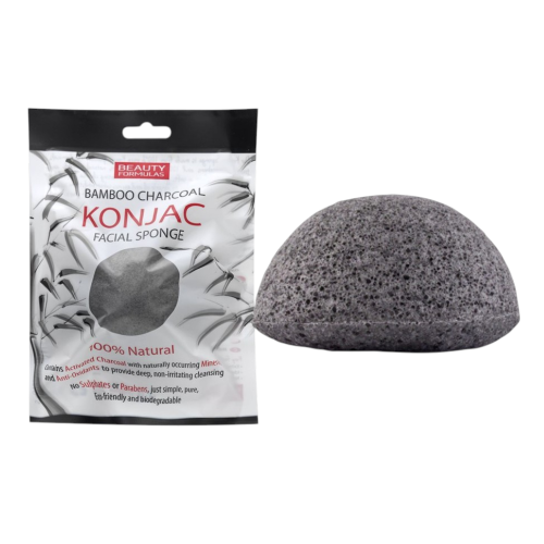 Beauty Formulas Advanced Bamboo Charcoal Konjac Facial Sponge