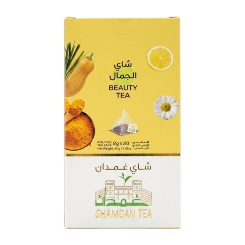 شاي غمدان GHAMDAN BEAUTY TEA شاي الجمال – 20 كيس هرمي شاي غمدان GHAMDAN BEAUTY TEA شاي الجمال – 20 كيس هرمي