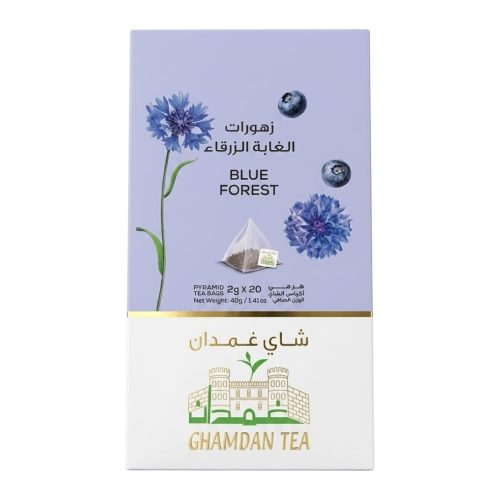 GHAMDAN TEA Blue Forest Premium Herbal Infusion – 20 Pyramid Bags