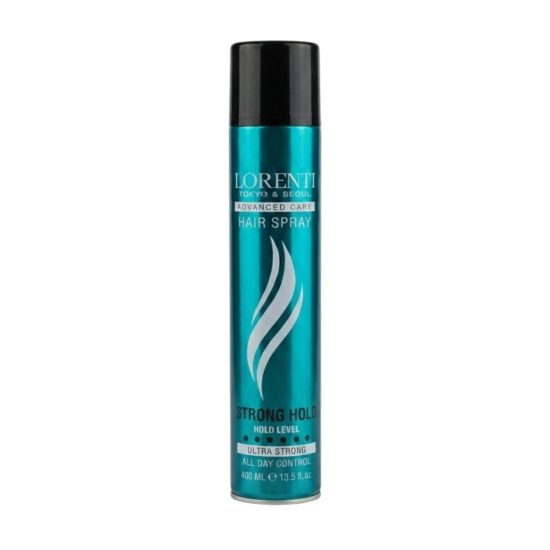 Lorenti Advanced Care Ultra Strong Hair Spray for All Day Control, Firm Hold & Moisture Resistance – 400ml Bottle